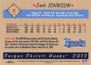 2013 Grandstand Corpus Christi Hooks #NNO Zach Johnson Back