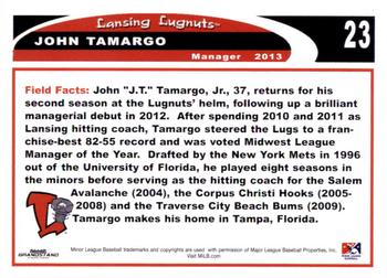 2013 Grandstand Lansing Lugnuts #NNO John Tamargo Jr. Back