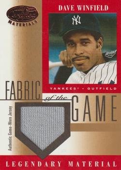 2001 Leaf Certified Materials - Fabric of the Game Base #FG-9 Dave Winfield Front