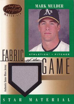 2001 Leaf Certified Materials - Fabric of the Game Base #FG-86 Mark Mulder  Front