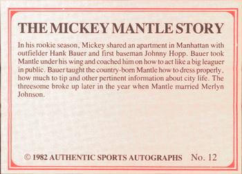 1982 ASA The Mickey Mantle Story #12 Mickey Mantle / Hank Bauer / Johnny Hopp Back