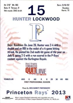 2013 Grandstand Princeton Rays #NNO Hunter Lockwood Back