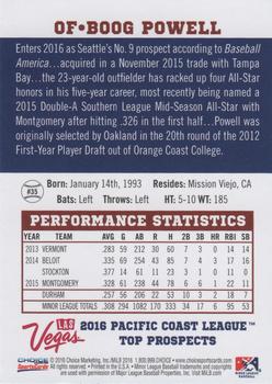 2016 Choice Pacific Coast League Top Prospects #35 Boog Powell Back