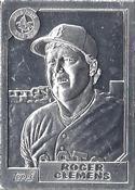 1987 Topps Gallery of Champions Aluminum #340 Roger Clemens Front