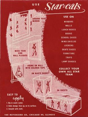 1952 Star-Cal Large Decals #70-C Larry Berra Back