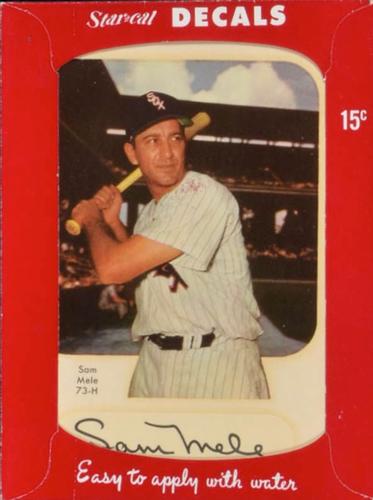 1952 Star-Cal Large Decals #73-H Sam Mele Front