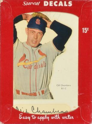 1952 Star-Cal Large Decals #81-C Cliff Chambers Front