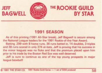 1991 Star The Rookie Guild #58 Jeff Bagwell Back