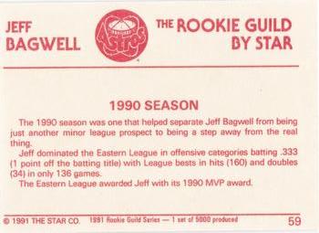 1991 Star The Rookie Guild #59 Jeff Bagwell Back