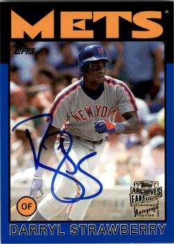 2016 Topps Archives - Fan Favorite Autographs Blue Border #FFA-DS Darryl Strawberry Front