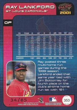 2001 Pacific - Retail LTD #353 Ray Lankford  Back