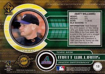 2001 Pacific Private Stock - Game-Used Gear Patches #18 Matt Williams Back