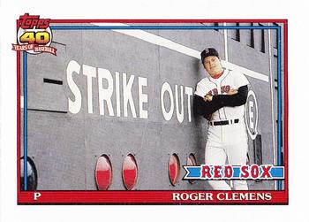 1991 Topps - Pre-Production Sample Panel Singles #NNO Roger Clemens Front