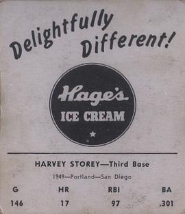 1950 Hage's Dairy #NNO Harvey Storey Back