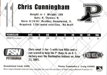 2005 Grandstand Princeton Devil Rays #NNO Chris Cunningham Back