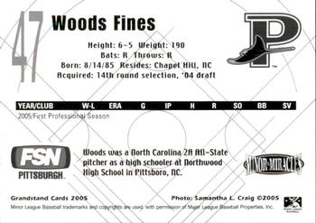 2005 Grandstand Princeton Devil Rays #NNO Woods Fines Back