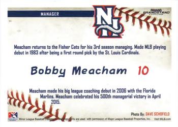 2016 Grandstand New Hampshire Fisher Cats #NNO Bobby Meacham Back