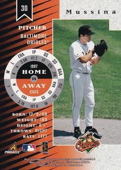 1998 Zenith #30 Mike Mussina Back