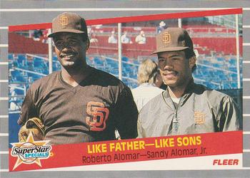 1989 Fleer #630 Like Father -- Like Sons (Roberto Alomar / Sandy Alomar, Jr.) Front