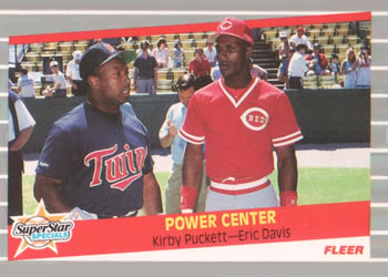1989 Fleer #639 Power Center (Kirby Puckett / Eric Davis) Front