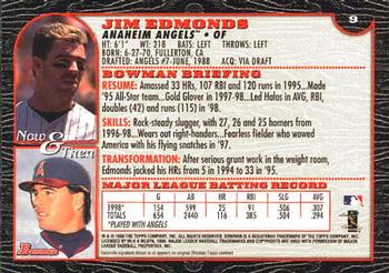 1999 Bowman #9 Jim Edmonds Back