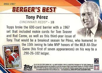 2016 Topps - Berger's Best (Series 2) #BB2-1967 Tony Perez Back