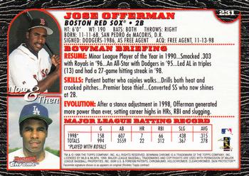 1999 Bowman Chrome #231 Jose Offerman Back