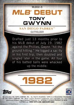2016 Topps - MLB Debut Silver (Series 2) #MLBD2-5 Tony Gwynn Back