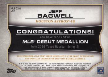 2016 Topps - MLB Debut Medallion (Series 2) #MLBD2M-30 Jeff Bagwell Back