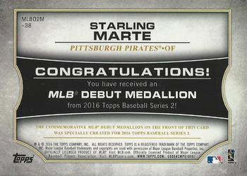 2016 Topps - MLB Debut Medallion (Series 2) #MLBD2M-38 Starling Marte Back