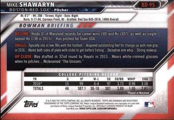 2016 Bowman Draft #BD-95 Mike Shawaryn Back