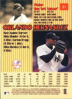 1999 Bowman's Best #21 Orlando Hernandez Back
