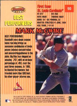 1999 Bowman's Best #90 Mark McGwire Back