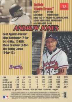 1999 Bowman's Best - Refractors #72 Andruw Jones  Back