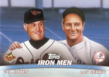 2001 Topps - Combos #TC16 Iron Men (Cal Ripken Jr. / Lou Gehrig) Front