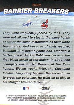 2001 Topps - Combos #TC20 Barrier Breakers (Jackie Robinson / Larry Doby) Back