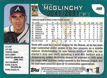 2001 Topps - Gold #88 Kevin McGlinchy Back