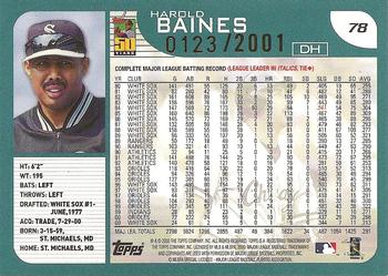 2001 Topps - Gold #78 Harold Baines Back