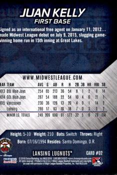 2016 Choice Midwest League All-Stars #02 Juan Kelly Back