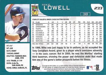 2001 Topps - Home Team Advantage #233 Mike Lowell Back