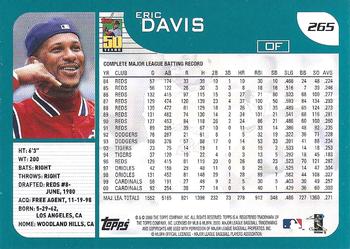 2001 Topps - Home Team Advantage #265 Eric Davis Back
