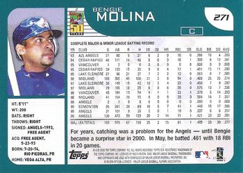2001 Topps - Home Team Advantage #271 Bengie Molina Back
