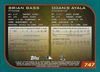 2001 Topps - Home Team Advantage #747 Brian Bass / Odanis Ayala Back