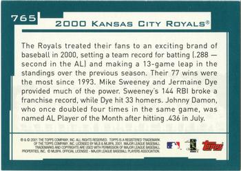2001 Topps - Home Team Advantage #765 Kansas City Royals Back
