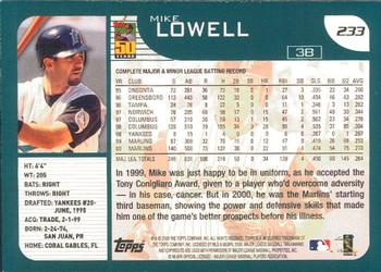 2001 Topps - Limited #233 Mike Lowell  Back