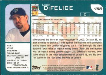 2001 Topps - Limited #466 Mike DiFelice  Back
