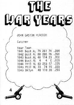 1977 TCMA The War Years #4 John Gaston Peacock Back