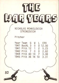 1977 TCMA The War Years #52 Nicholas Strincevich Back