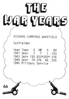 1977 TCMA The War Years #66 Dick Wakefield Back