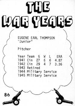 1977 TCMA The War Years #86 Junior Thompson Back